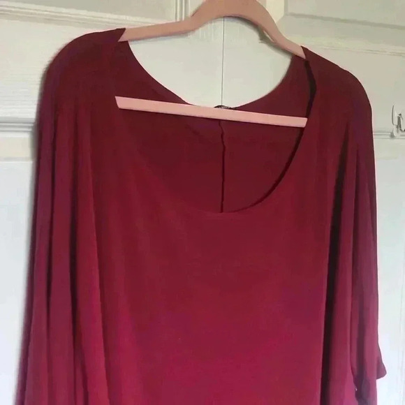 Women's Berry Color Bottom Tie Cotton Tee Size XL ⭐⭐Please read Description 🌟🌟 - Picture 3 of 8